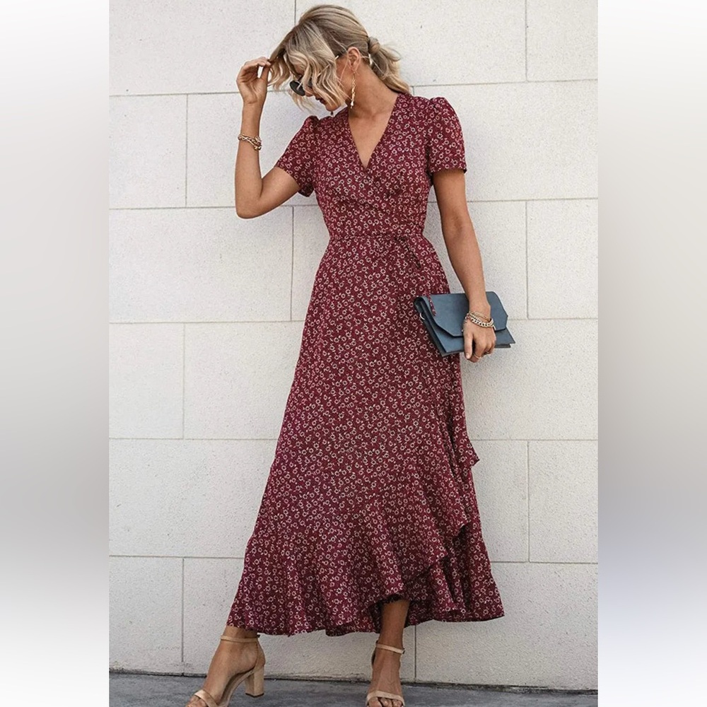 Pretty garden wrap dress
